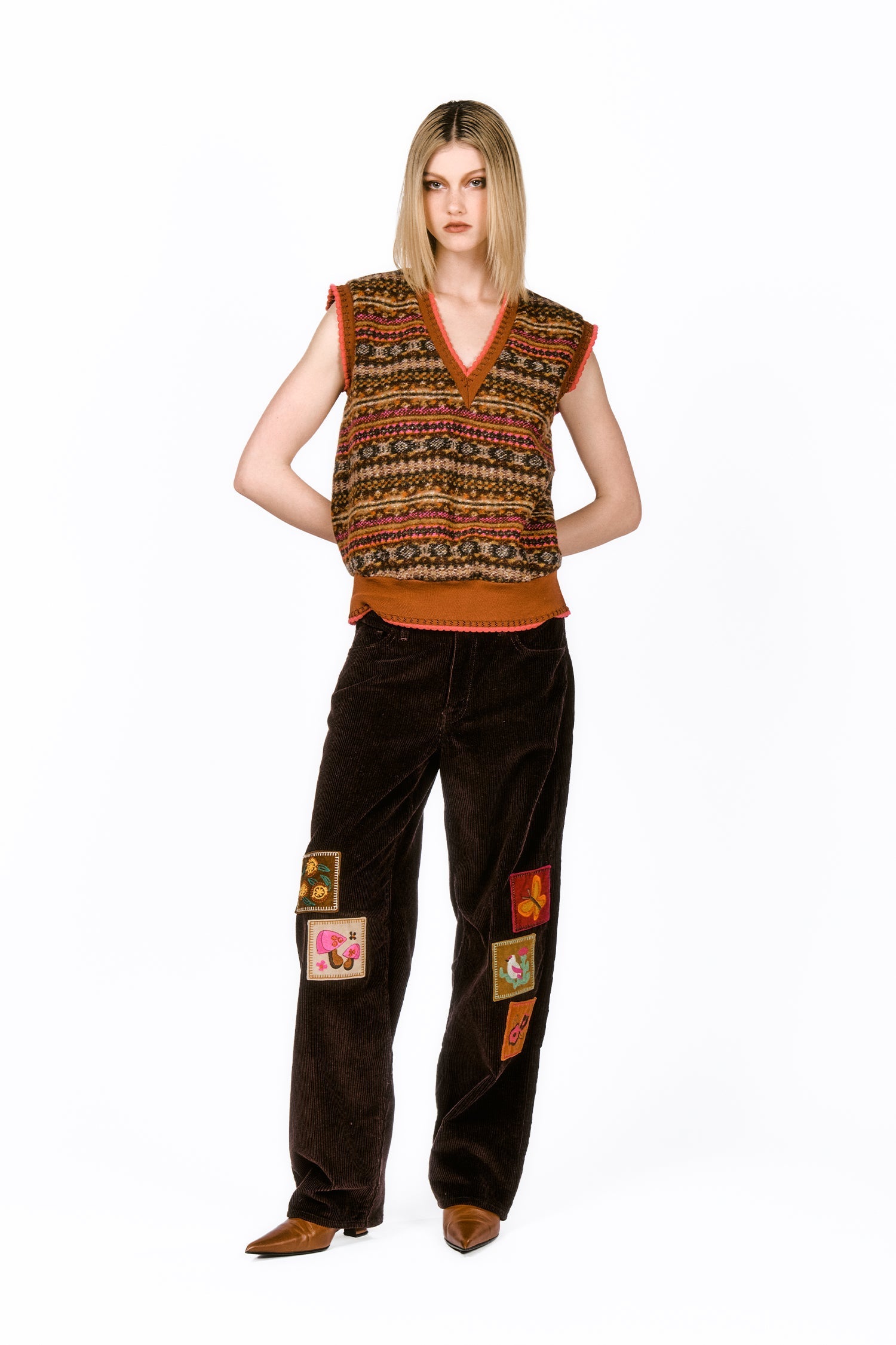 Anna Sui Fair Isle Fleece Vest