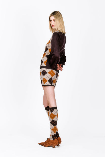 Anna Sui Argyle Knitwear Skirt