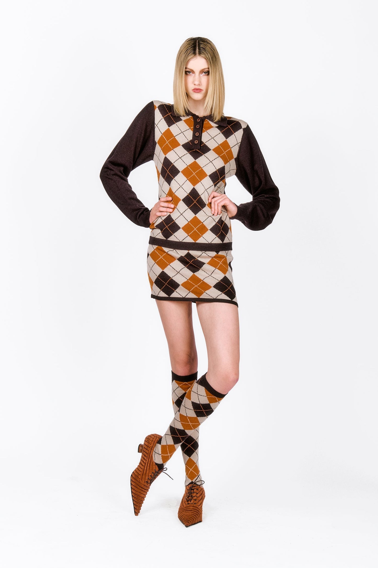 Anna Sui Argyle Knitwear Skirt