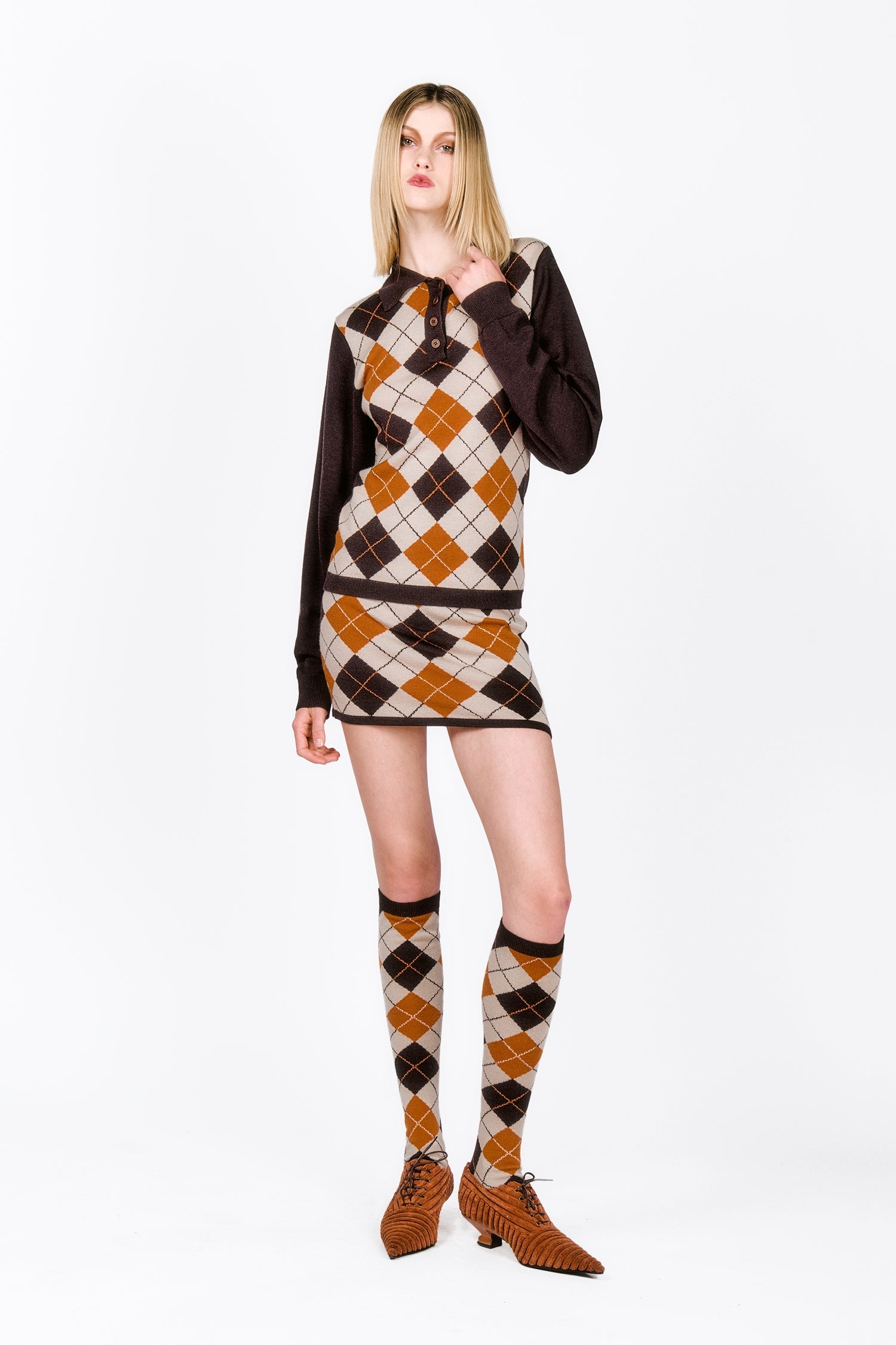 Anna Sui Argyle Knitwear Skirt