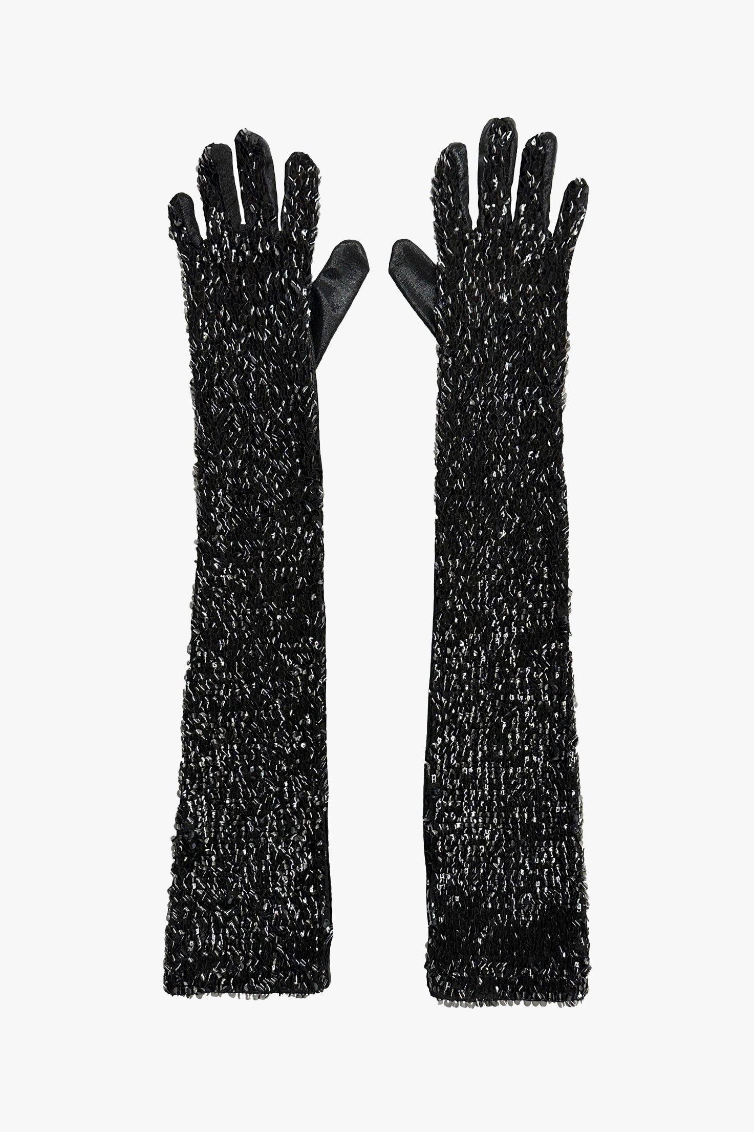 Anna Sui Bugle Bead Sequins Long Gloves