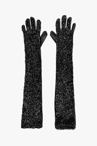 Anna Sui Bugle Bead Sequins Long Gloves