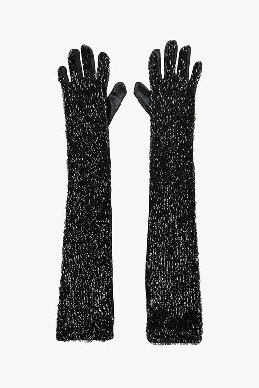 Anna Sui Bugle Bead Sequins Long Gloves
