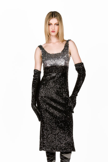 Anna Sui Bugle Bead Sequins Long Gloves
