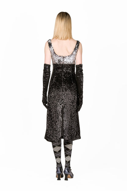 Anna Sui Bugle Bead Sequins Dress
