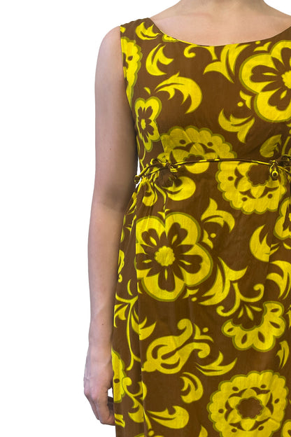 Anna Sui Vintage Kamani O Hawaii Floral Maxi Dress