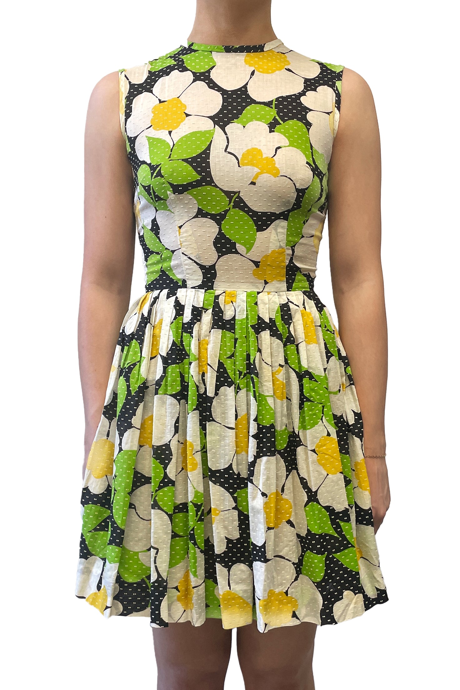 Anna Sui Vintage Sixties Vicky Vaughn Dotted Floral Dress