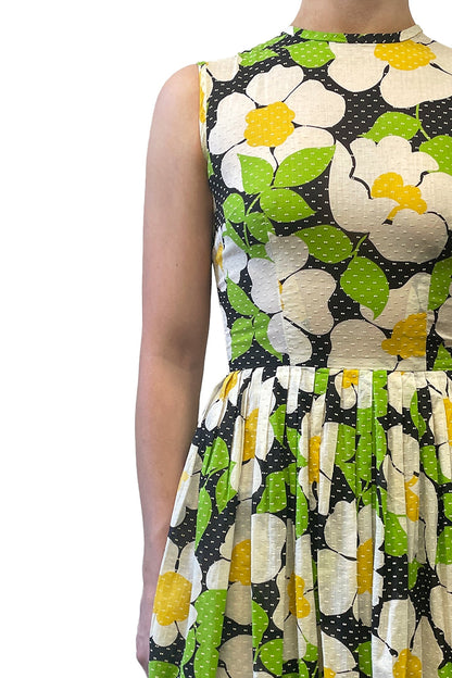 Anna Sui Vintage Sixties Vicky Vaughn Dotted Floral Dress