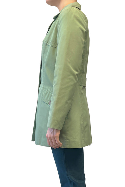Anna Sui Vintage Sixties C&A Green Button Up Trench Coat