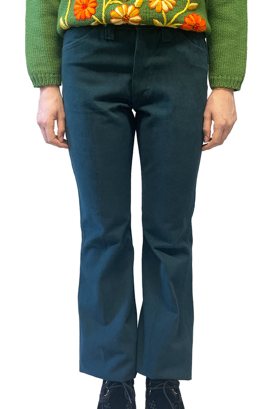 Anna Sui Vintage Seventies Lee Teal Flare Pants